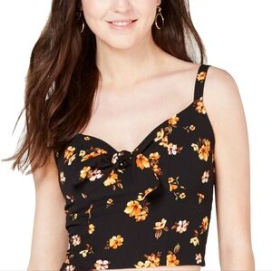 5 for $25 | Gypsies & Moondust Juniors Floral Tie Front Crop Top